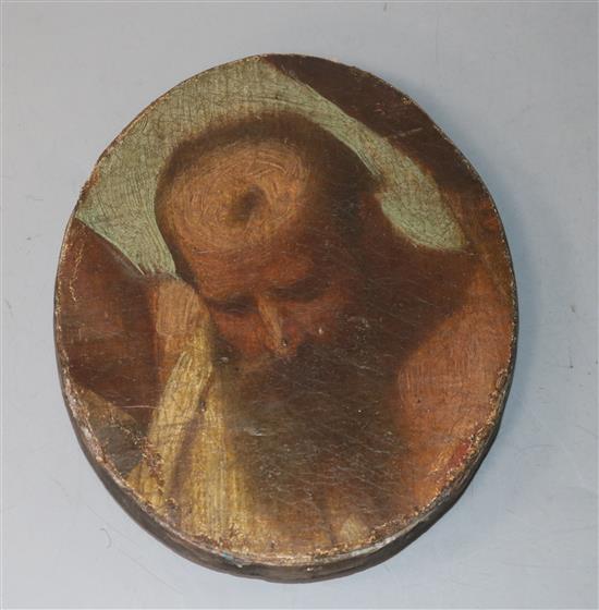 An early Italian oil, portrait of a bearded gentleman